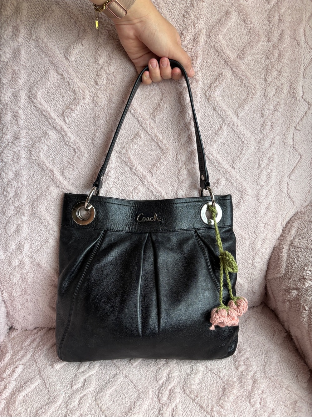 Coach Black Leather Shoulder Bag